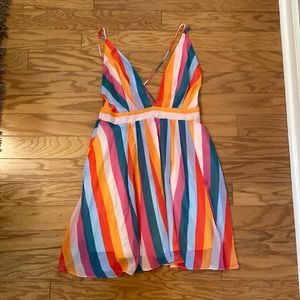 Rain down striped mini dress